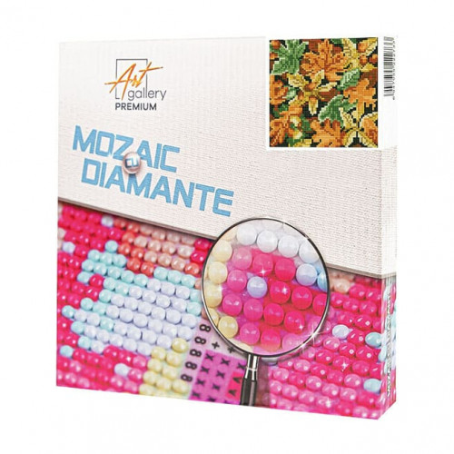 Frunze multicolore, 20x20 cm, mozaic cu diamante