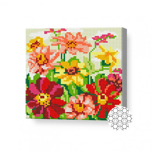 Алмазная мозаика 20x20 см Полевые цветы