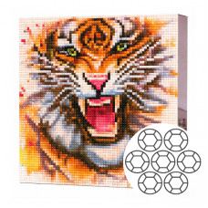 Грозный тигр 20x20 см Алмазная мозаика