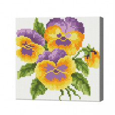 Анютины глазки, 20x20 см, алмазная мозаика