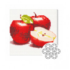 Красные-яблоки-20x20-см-Алмазная мозаика