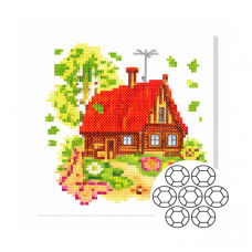 Летний домик 20x20 см Алмазная мозаика