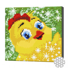 Алмазная мозаика 20x20 см Цыпленок