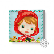 Scufița Roșie, 20х20 cm, mozaic cu diamante
