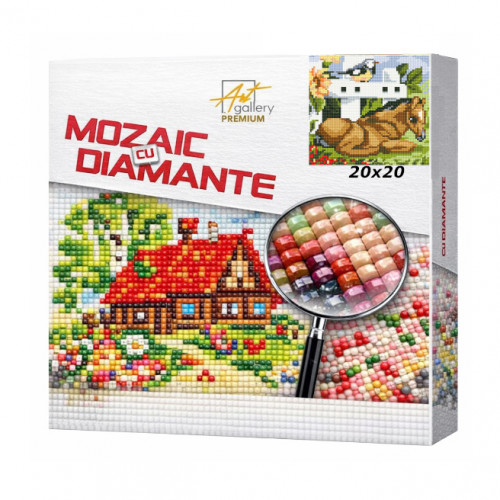 Жеребенок и синичка 20x20 см Алмазная мозаика