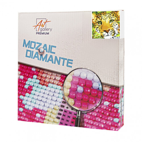 Mozaic cu diamante 20x20 cm Privirea leopardului