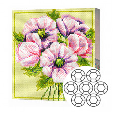Нежные фиалки 20x20 см Алмазная мозаика