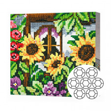 Mozaic cu diamante 20x20 cm Flori de camp langa casa