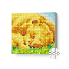 Ursoaică cu ursuleț, 20x20 cm, mozaic cu diamante