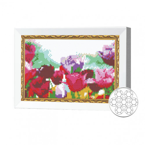 Mozaic cu diamante 20x30 cm Lalele multicolore