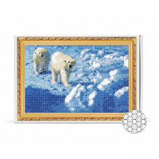 Urși polari, 20x30 cm, mozaic cu diamante