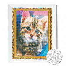 Полосатый котенок 20x30 см Алмазная мозаика