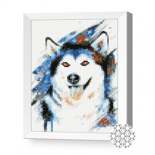 Husky, 20x30 cm, mozaic cu diamante