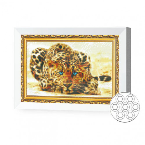 Mozaic cu diamante 20x30 cm Pradator cu ochi albastri