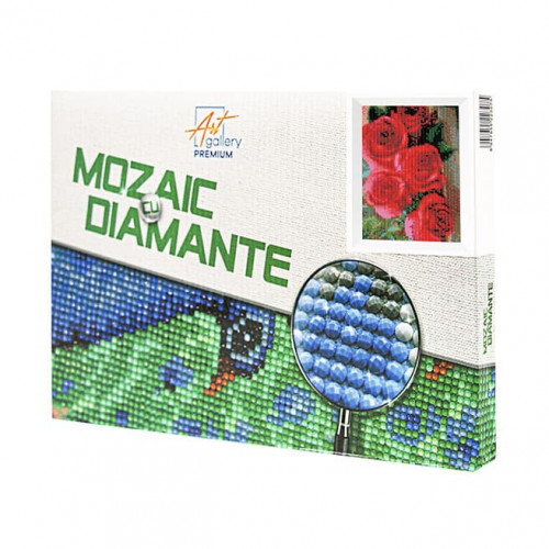 Trandafiri, 20x30 cm, mozaic cu diamante Trandafiri, 20x30 cm, mozaic cu diamante