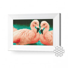 Mozaic cu diamante 20x30 cm. Flamingo gingași