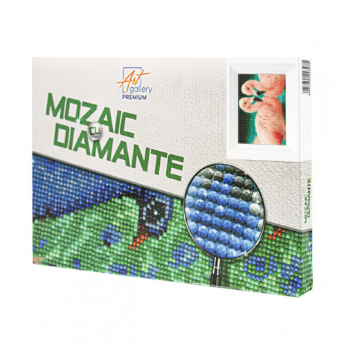Mozaic cu diamante 20x30 cm. Flamingo gingași