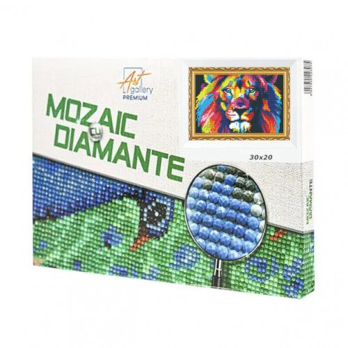 Mozaic cu diamante 20x30 cm Leul curcubeu