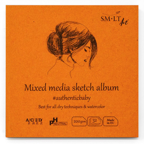 SMLT Sketchbook Mixed media 9x9cm, 32 foi, 200g