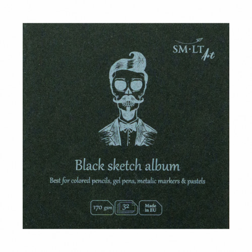 SMLT Sketchbook Black 14x14 cm, 32 foi, 170 g/m²