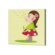 Феечка на грибочке, 20x20 см, картина по номерам