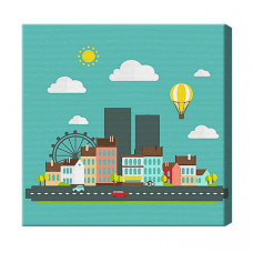 Город 20x20 см, картина по номерам