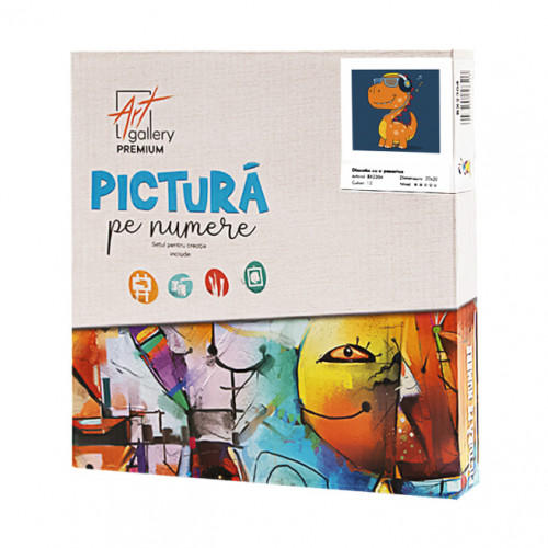 Pictura pe numere 20x20cm Dinozaur-meloman