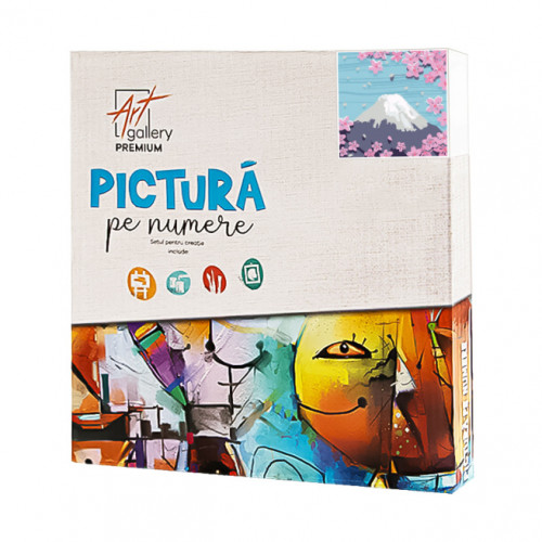 Sakura și muntele 20х20 cm, pictură pe numere
