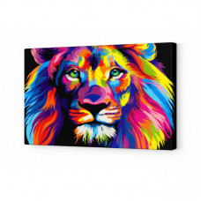 Pictura pe numere 20x30cm Leu curcubeu Art Gallery Premium
