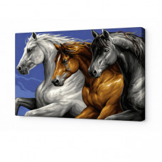 Три коня 20x30см Картина по номерам Art Gallery Premium