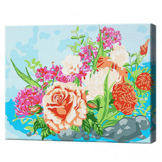 Flori diverse 20x30 cm, pictură pe numere