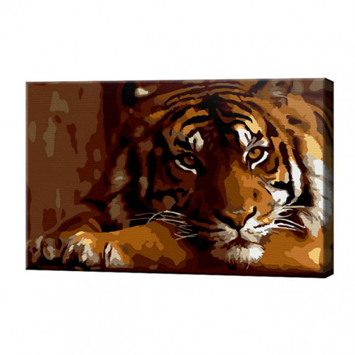 Серьезный тигр, 20x30 см, картина по номерам