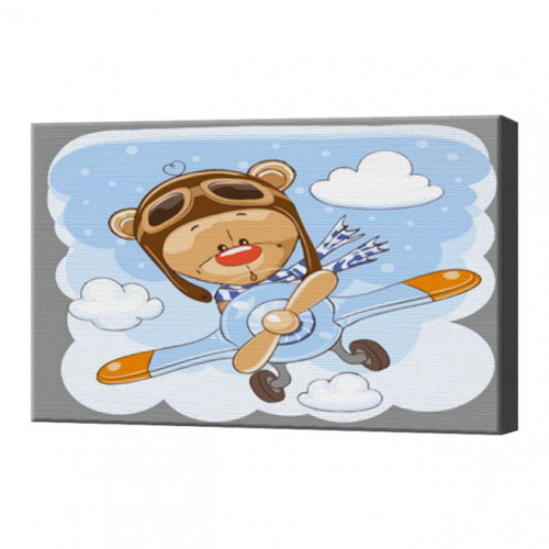Ursuleț-aviator, 20х30 cm, pictură pe numere