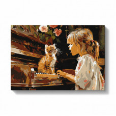 Duet cântător, 30x40 cm, pictură pe numere