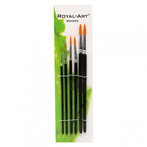 Набор из 6 кисточек Royal-Art, круглые