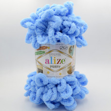 Пряжа Alize Puffy 342 голубой