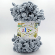 Пряжа Alize Puffy 428 серый