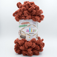 Пряжа Alize Puffy 597 красно-коричневый