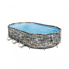 Бассейн Power Steel Oval 610x366x122cm, 20241Л, метал каркас Бассейн Power Steel Oval 610x366x122cm, 20241Л, метал каркас