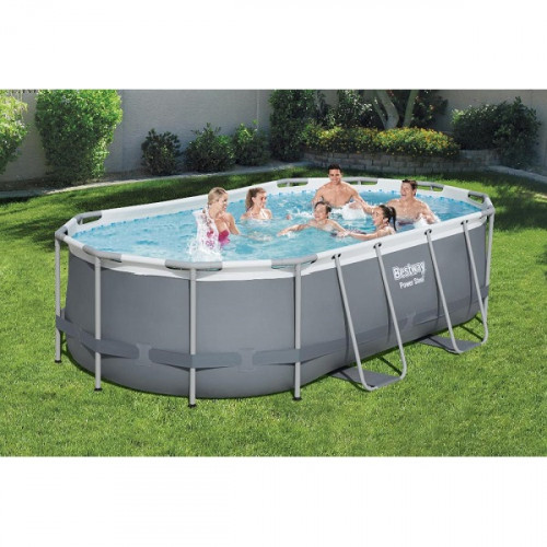 Бассейн Power Steel Oval 427x250x100cm, 7250Л, метал каркас