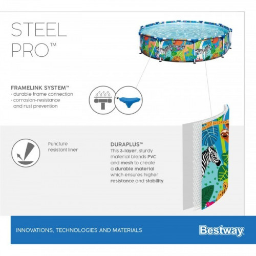 Бассейн Steel Pro 305×66см, 4062Л, метал каркас